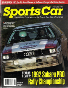SPORTS CAR 1993 FEB - PAUL CHOINIERE/JEFF BECKER SUBARU CHAMPS IN AUDI QUATTRO 